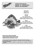 Milwaukee 6375-20 Saw User Manual