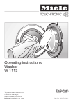 Miele W 1113 Washer/Dryer User Manual