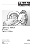 Miele PW 6065 Plus Washer User Manual