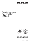 Miele KM 81-2 Cooktop User Manual