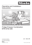 Miele KFN 9755 IDE Refrigerator User Manual