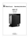 Meyer Sound HM-1S Speaker System User Manual