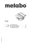 Metabo TS 250 Saw User Manual