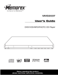 Memorex MVD2037 DVD Player User Manual