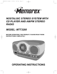 Memorex MTT3200 CD Player User Manual