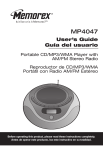 Memorex MP4047 CD Player User Manual