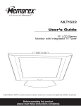 Memorex MLT1522 Flat Panel Television User Manual
