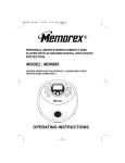 Memorex MD6885 CD Player User Manual