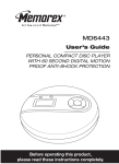 Memorex MD6443 CD Player User Manual