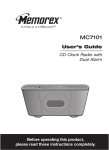 Memorex MC7101 Clock Radio User Manual