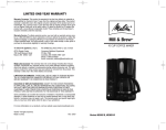 Melitta MEMB1B, MEMB1W Coffeemaker User Manual