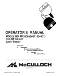 McCulloch 532 40 80-72 Lawn Mower User Manual