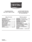 Maytag W10376241A - SP Washer/Dryer User Manual