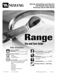 Maytag 500 Series Range User Manual