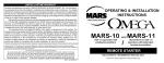 Mars MARS-10 Remote Starter User Manual