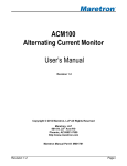 Maretron ACM100 Computer Monitor User Manual