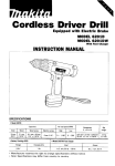 Makita 6201DW Cordless Drill User Manual