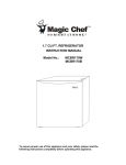 Magic Chef MCBR170B Refrigerator User Manual