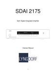 Lyngdorf Audio SDAI 2175 Stereo Amplifier User Manual