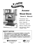 Lopi Answer Wood Stove Stove User Manual