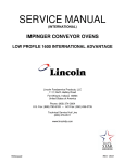 Lincoln 1633-000-EA Convection Oven User Manual