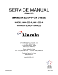 Lincoln 1600-000-A Convection Oven User Manual