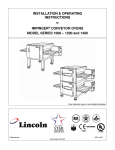 Lincoln 1000 Convection Oven User Manual