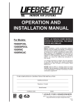 Lifebreath 1000RHCAC Air Cleaner User Manual