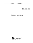 Liebert 232 Network Card User Manual