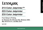 Lexmark Z23 Printer User Manual
