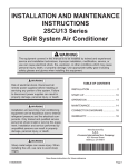 Lennox International Inc. 2SCU13 Air Conditioner User Manual