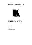 Kramer Electronics VA-256D Stereo System User Manual