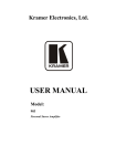Kramer Electronics 903 Stereo Amplifier User Manual