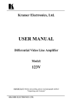 Kramer Electronics 123V Car Amplifier User Manual
