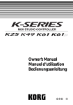 Korg K25 Musical Instrument User Manual