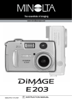 Konica Minolta DiMAGE E203 Digital Camera User Manual