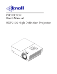Knoll HDP2100 Projector User Manual