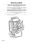 KitchenAid SIDE BY SIDE REFRIGERATOR Refrigerator User Manual