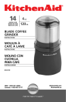 KitchenAid BCG100 Coffee Grinder User Manual