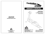 Keys Fitness CM850EL Elliptical Trainer User Manual