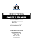 Keys Fitness 4000 Treadmill User Manual