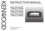 Kenwood TM-D700 E Car Stereo System User Manual