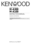 Kenwood M-A100 Stereo Amplifier User Manual