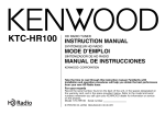 Kenwood KTC-HR100 Radio User Manual