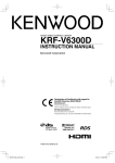 Kenwood KRF-V6300D Stereo Receiver User Manual