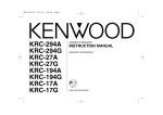 Kenwood KRC-17G Cassette Player User Manual
