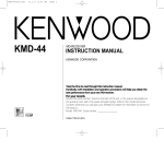 Kenwood KMD-44 Car Stereo System User Manual
