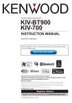 Kenwood KIV-BT900 Car Stereo System User Manual