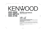 Kenwood KDC-MP919 CD Player User Manual