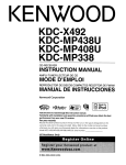 Kenwood KDC-MP338 CD Player User Manual